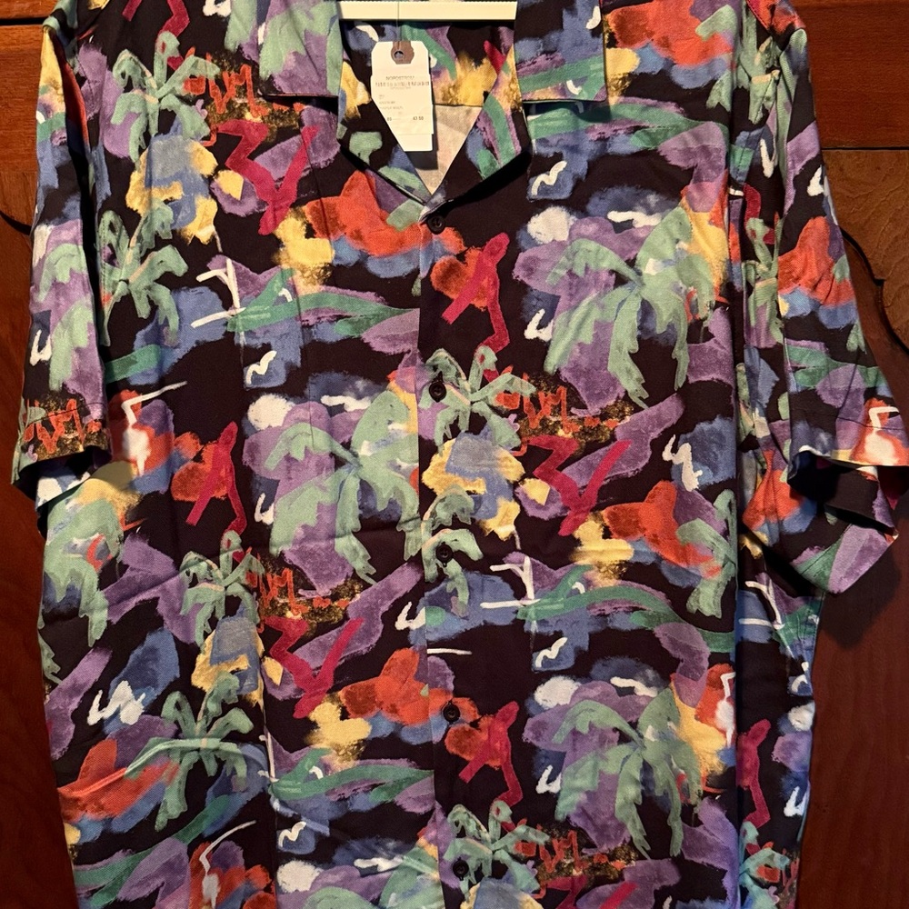Topman Multicolor Abstract Floral Button-Up Shirt